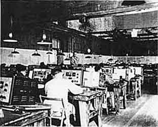 The set room in the Great Room where radio operators worked 18-hour shifts