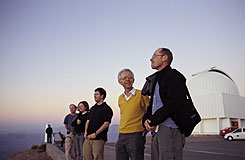 Astronomer Malcolm Smith and researchers with reporter Patrick Cox